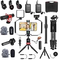 Vista 1 de Movo iVlog5 - Kit de vlogging de director para iPhone - Kit de inicio compatible con Lightning YouTube - Accesorios: trípode, soporte para teléfono
