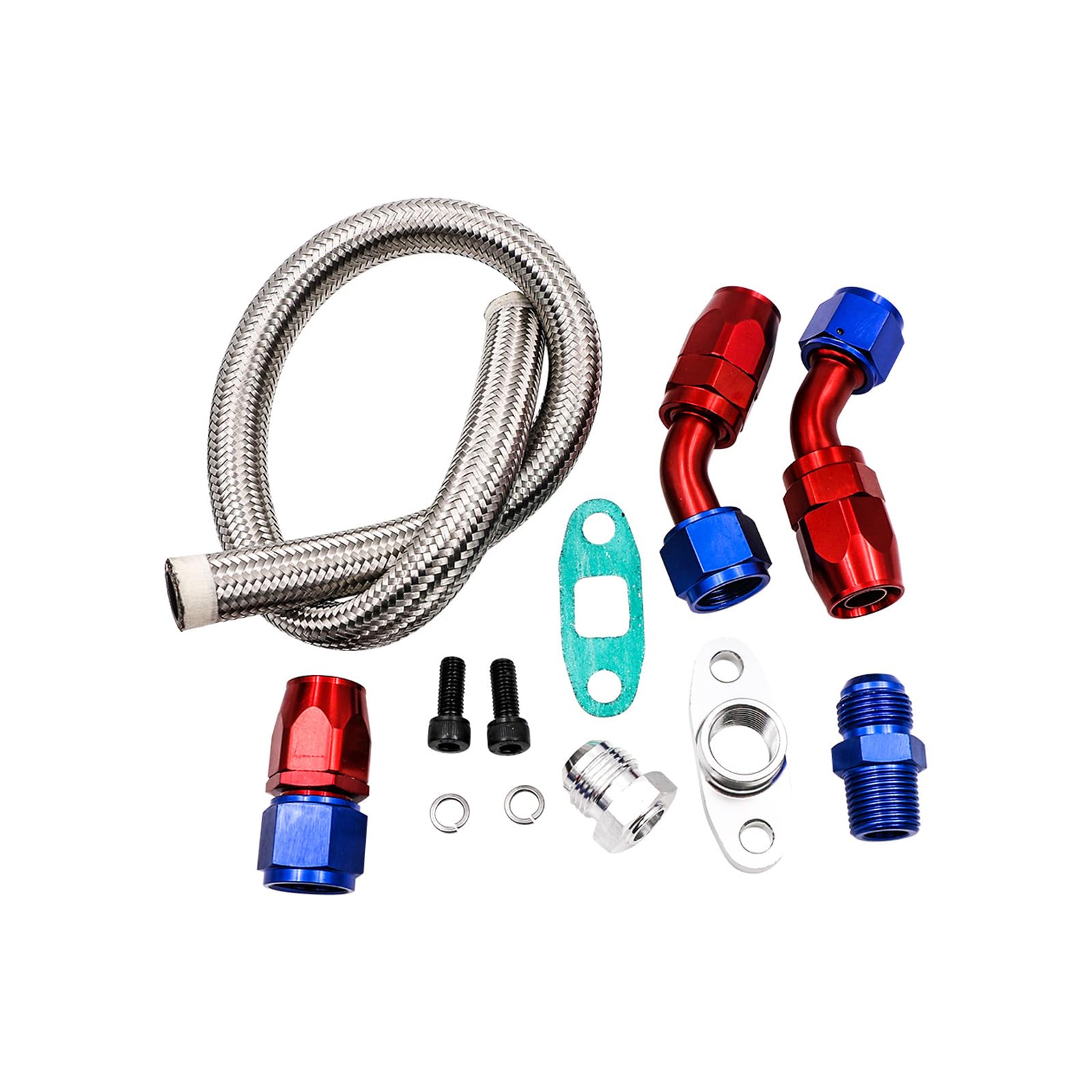 Jazuaiao Imrpoves Oil Feed Line Set with Aluminum & Steel Accuracy Engineered for Enhances Engine Power Use Aluminum Augmenter Oil Line