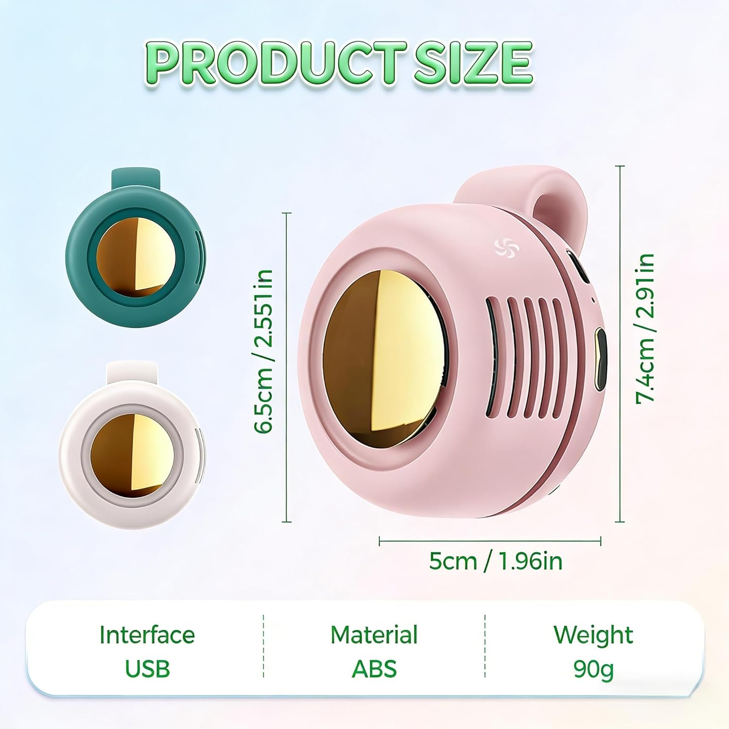 360° Rotatable Portable Mini Clip-on Fan, Small Fan Clip on for Shirt & Waist, New Adjustable 3-Speed Suspended Whirlwind Cooler Fans, For Outdoor & Travel Accessories & Travel & Office (2 Pcs)