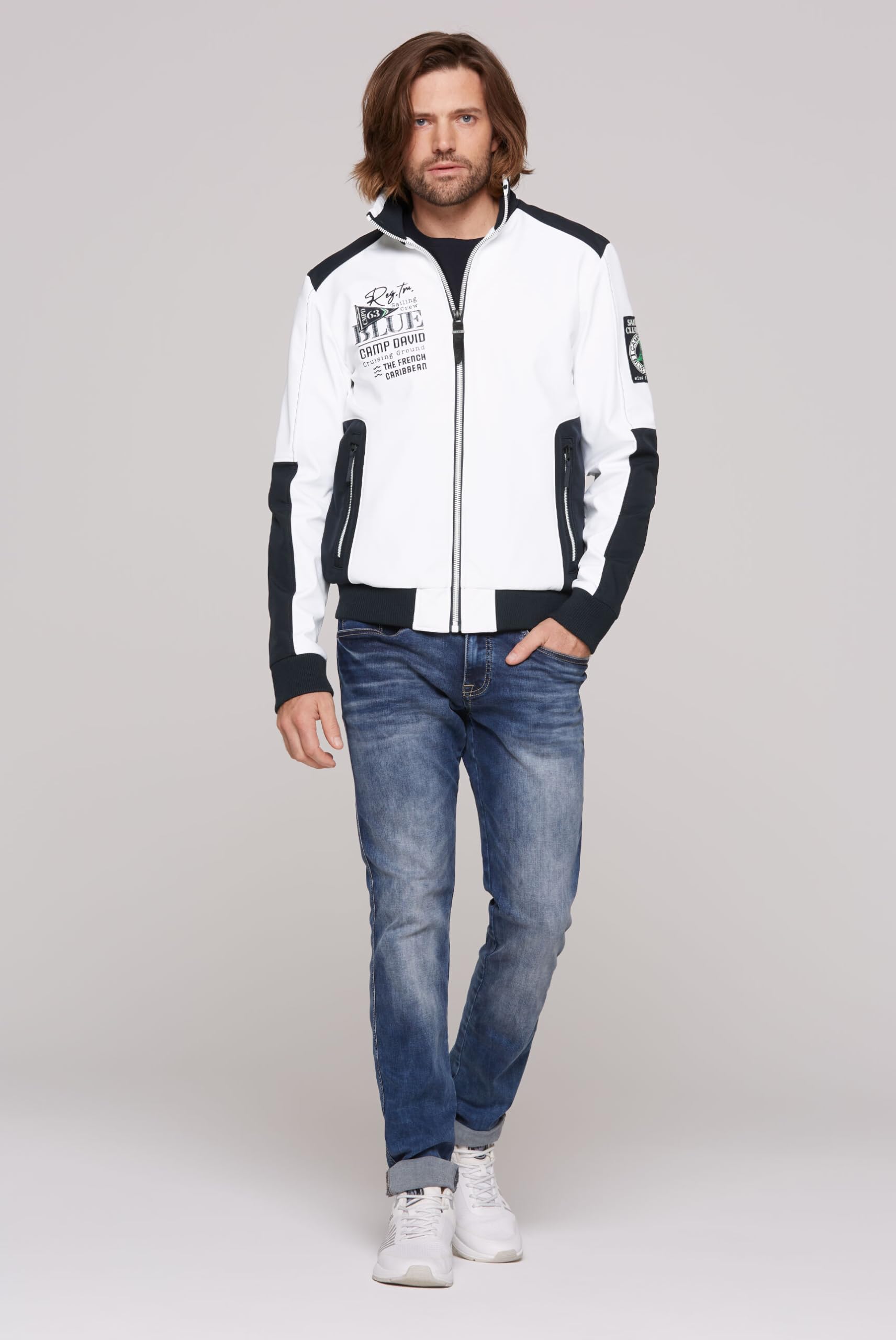 Camp David Herren Softshelljacke mit Colour-Blocking