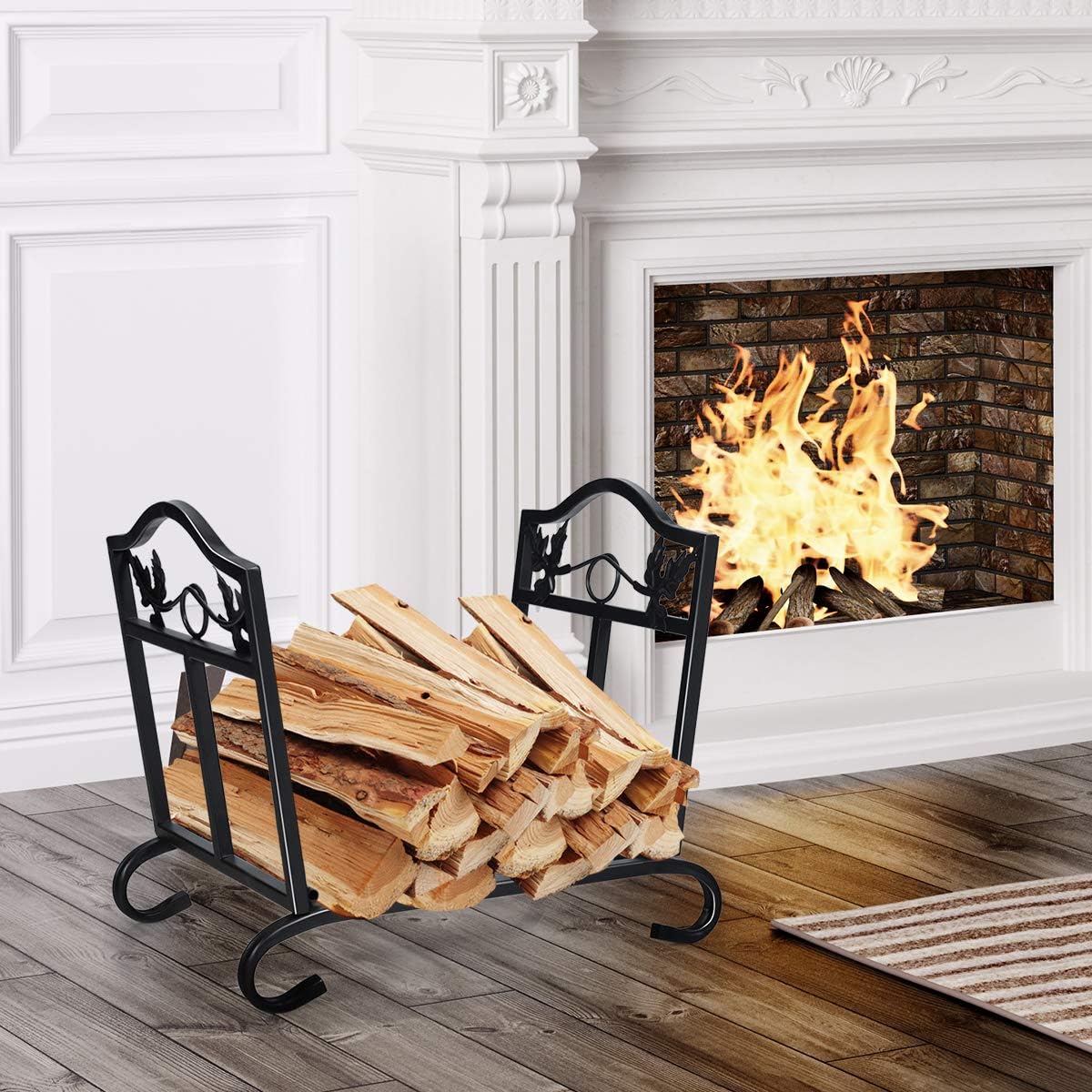 Portable Firewood Rack, Folding Heavy Duty Log Storage Rack Lightweight Suitable for Indoor Outdoor, Fire Wood Holder Stacker for Fireplace Stove Fire Pit