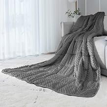 Alansma Weighted Blanket for Adults Minky Velvet Warm Luxury Designer Blanket | Enjoy Quality Sleep Anywhere Grey, 60''x80'' 15lbs