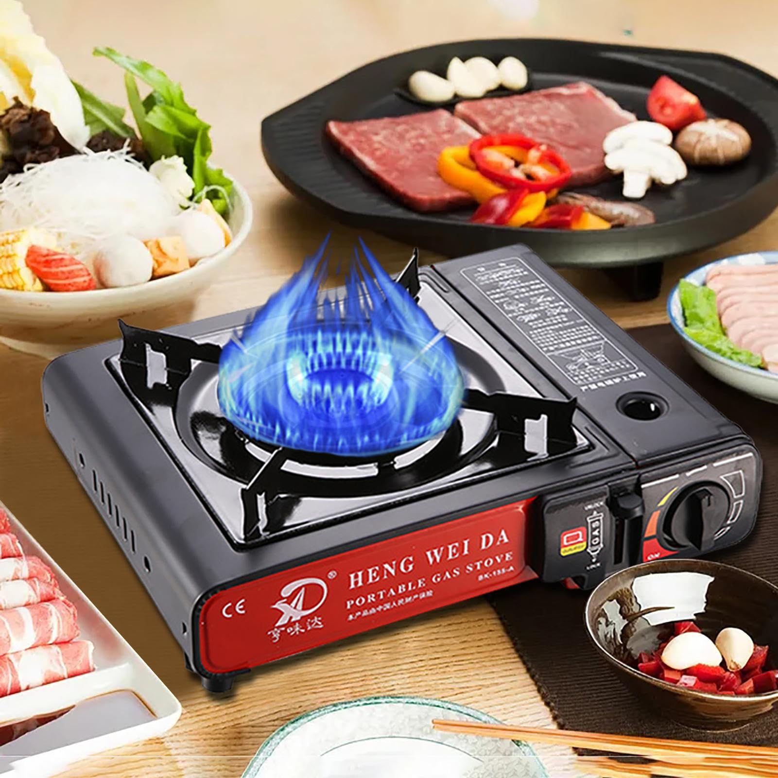 Mini poêle à dos de randonnée - poêle de camping portable | Mini Campings | Burner, Cassette Furnace Double Campe Single Camp Fove avec une flamme réglable à 3 couches, feu fort pour économiser plus d'