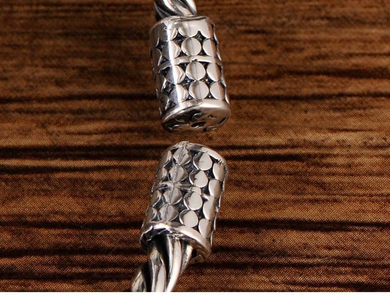 Brazaletes de cadena con brazalete, brazalete de plata, brazalete retro Brazalete de plata esterlina Cuerda de cáñamo trenzada Pulsera abierta retro suave Brazalete de plata esterlina 26g (Color : 26g