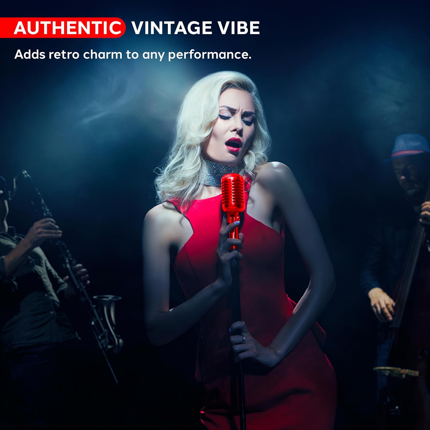 Pyle Classic Retro Dynamic Vocal Microphone - Old Vintage Style Unidirectional Cardioid Mic with XLR Cable - Universal Stand Compatible - Live Performance, In-Studio Recording - Pro PDMICR42R (Red) - Image 6