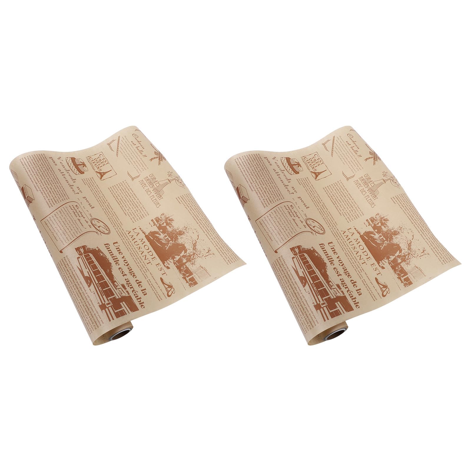Papel de cocina marrón con distribución de calor para hornear y bocadillos, 2 rollos
