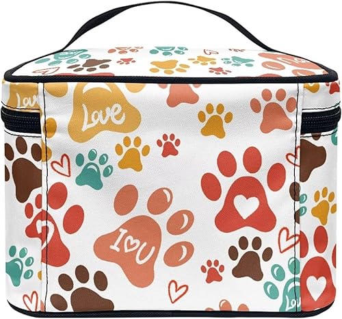 Vista 66 de doginthehole Bolsa de maquillaje, bolsa de cosméticos de viaje, bolsa de aseo portátil grande, organizador de accesorios para mujeres y niñas