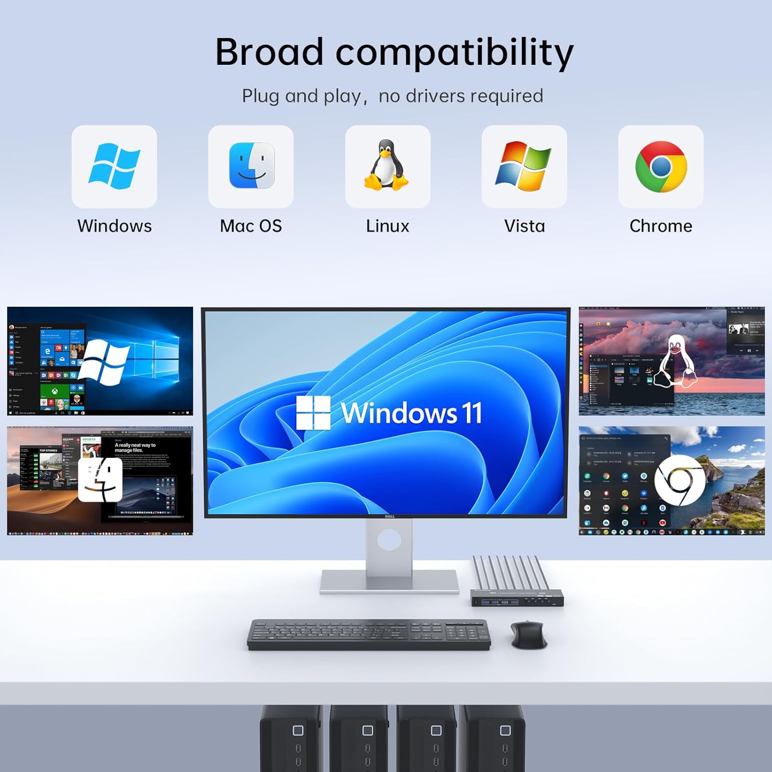 HDMI KVM Switch 4 Computers 1 Monitors 4K@60Hz 2K@120Hz,4 Port KVM Switch with Simulation EDID for 4 PCs Sharing Monitor Keyboard Mouse Hard Drives Printer Wired Remote,Power Adapter Included