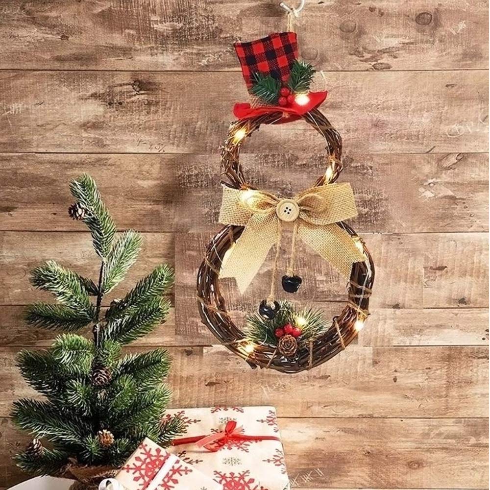 House of Seasons Kerstkrans met LED Verlichting - 45 cm - Groen | Leen