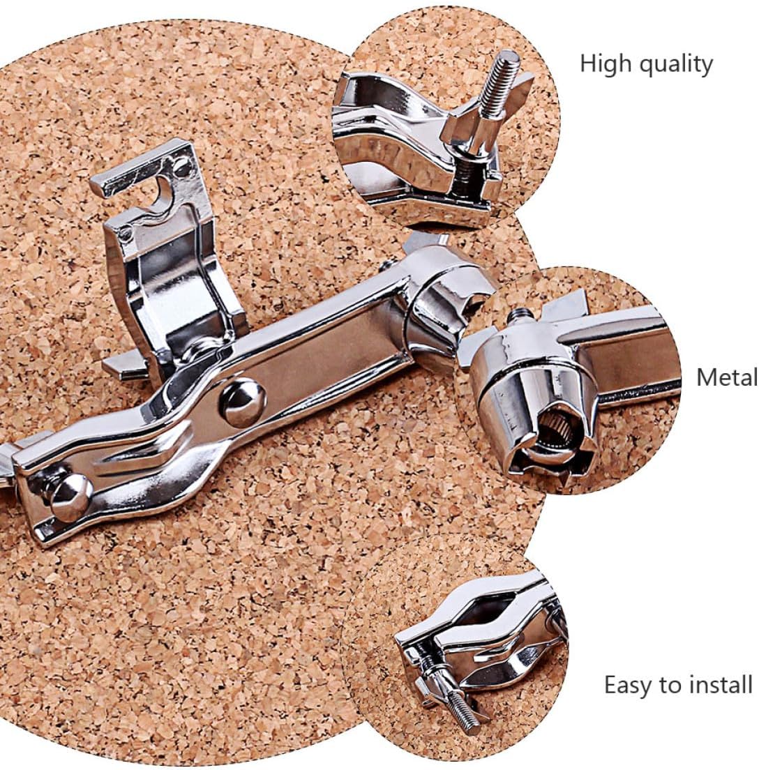 Beaupretty Drum Set Multi-function Clamp Holder Bracket with Nut Percussion Accessory Drum Clip Mounting Hardware and Percussion Parts