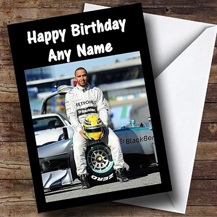Lewis Hamilton Motif Mercedes Carte D Anniversaire Amazon Fr Fournitures De Bureau