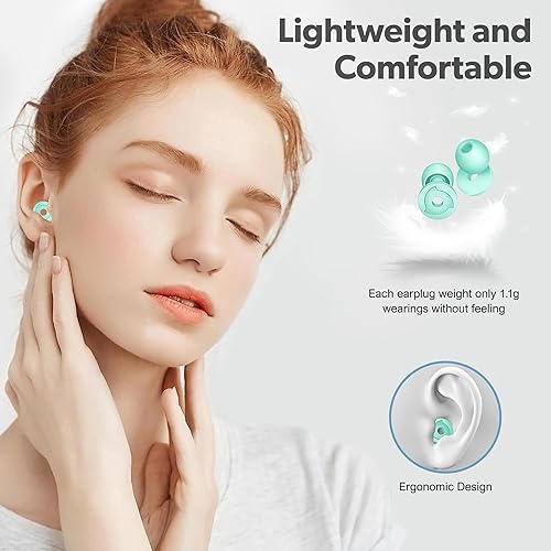 Miniatura 3 de 2 pares de tapones para los oídos para reducir el ruido del sueño, tapones NRR de 30 a 35 dB para cancelación de ruido para sensibilidad al ruido