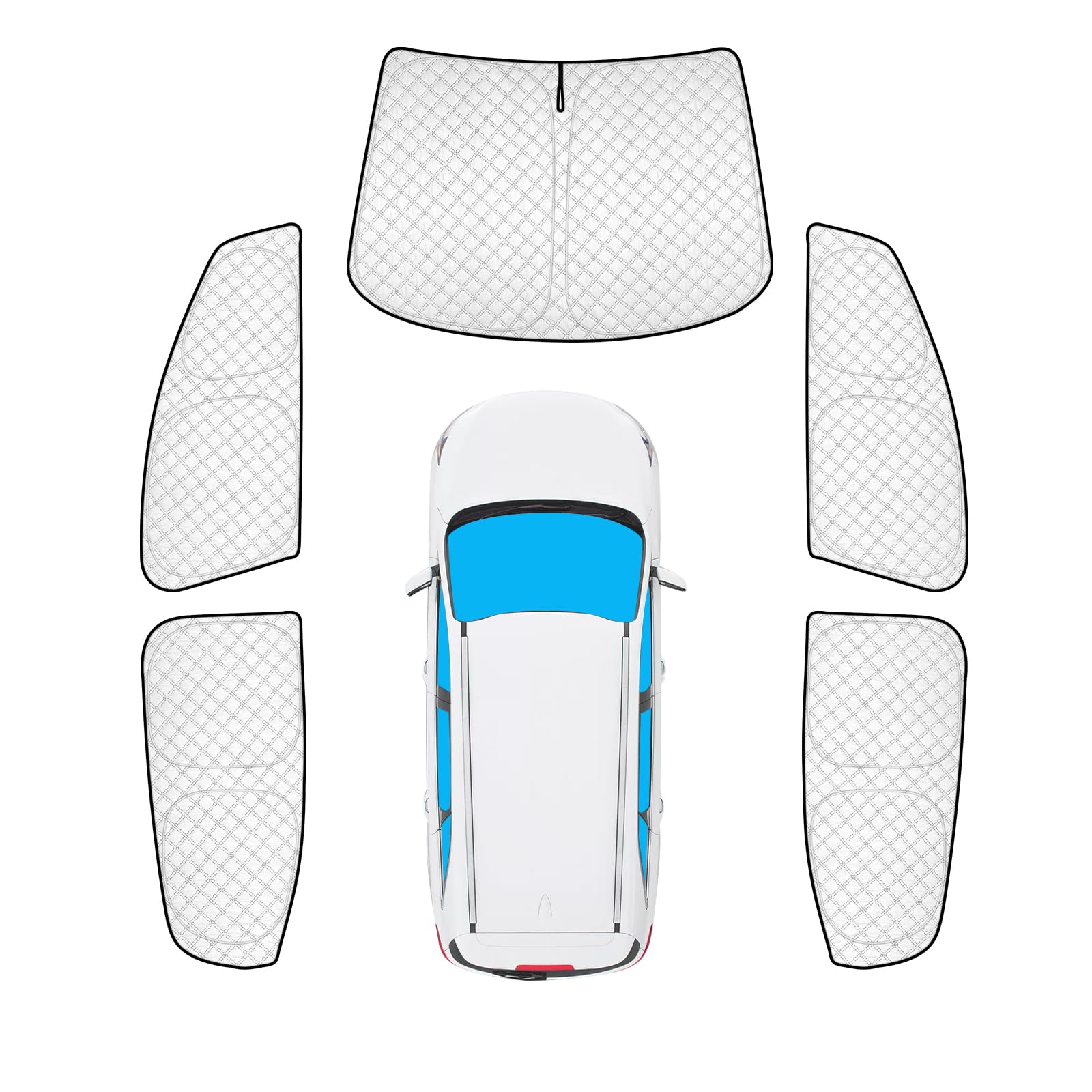 KMF 5pcs Sun Shades for 2024 2025 2026 Chevy Equinox EV Accessories, Chevrolet Car Window Covers Sunshade for Windshield Side Rear, UV Block and Blackout Privacy for Car Camping Outdoor