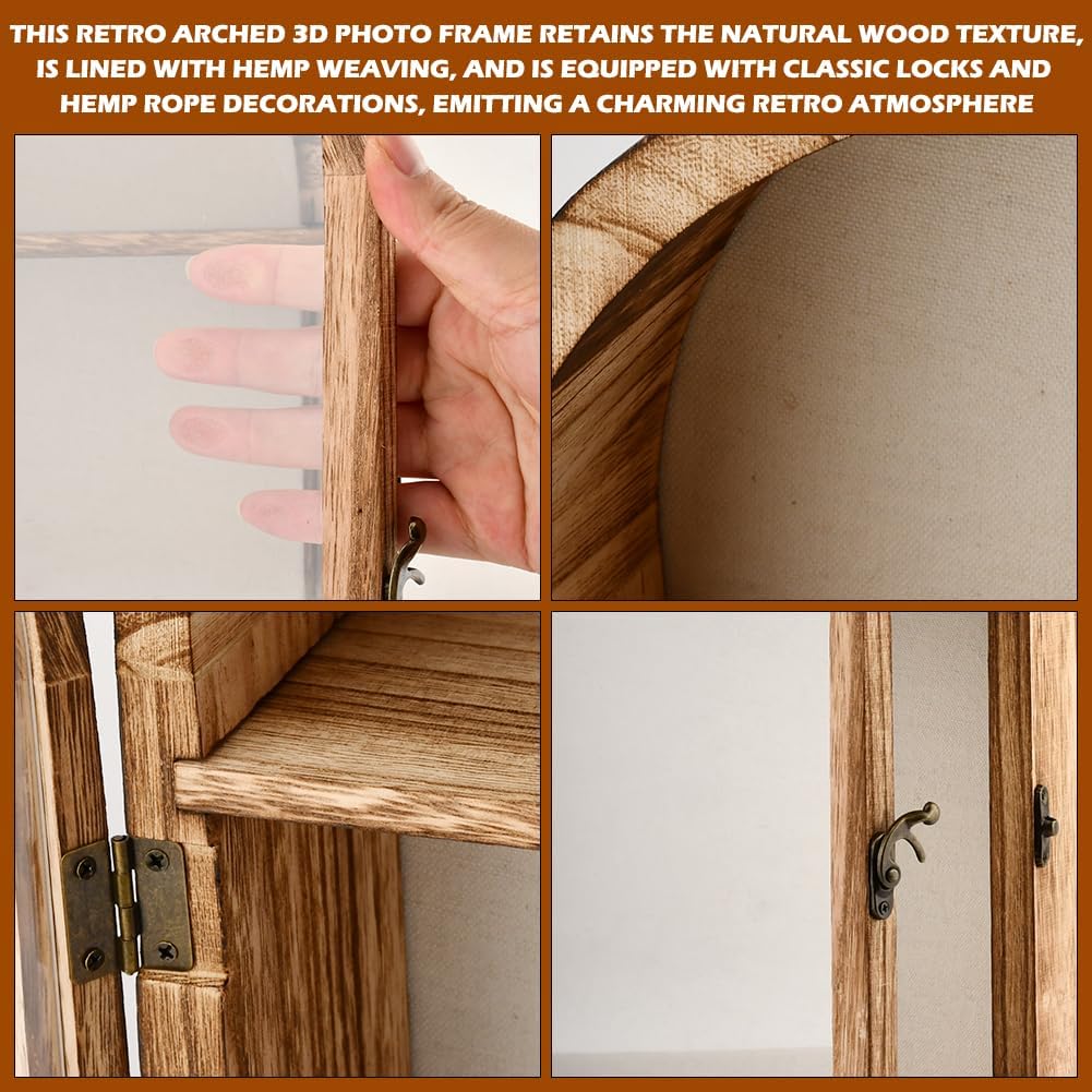 Shadow Box Frame 10x16 Large Shadow Boxes Display Cases with Linen Back and Removable Shelves, Picture Frame Wedding Bouquet Memorabilia Medals Photos Memory Box for Keepsakes