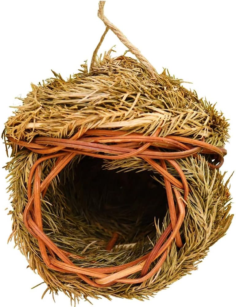 Nido De Pájaro Casa De Pájaros Tejida A Mano Nido De Pájaro Decoración De Jardín Jaula De Pájaros De Paja Jaula Colgante Jaula De Pájaros Colgante Hogar De Pájaros De Invierno
