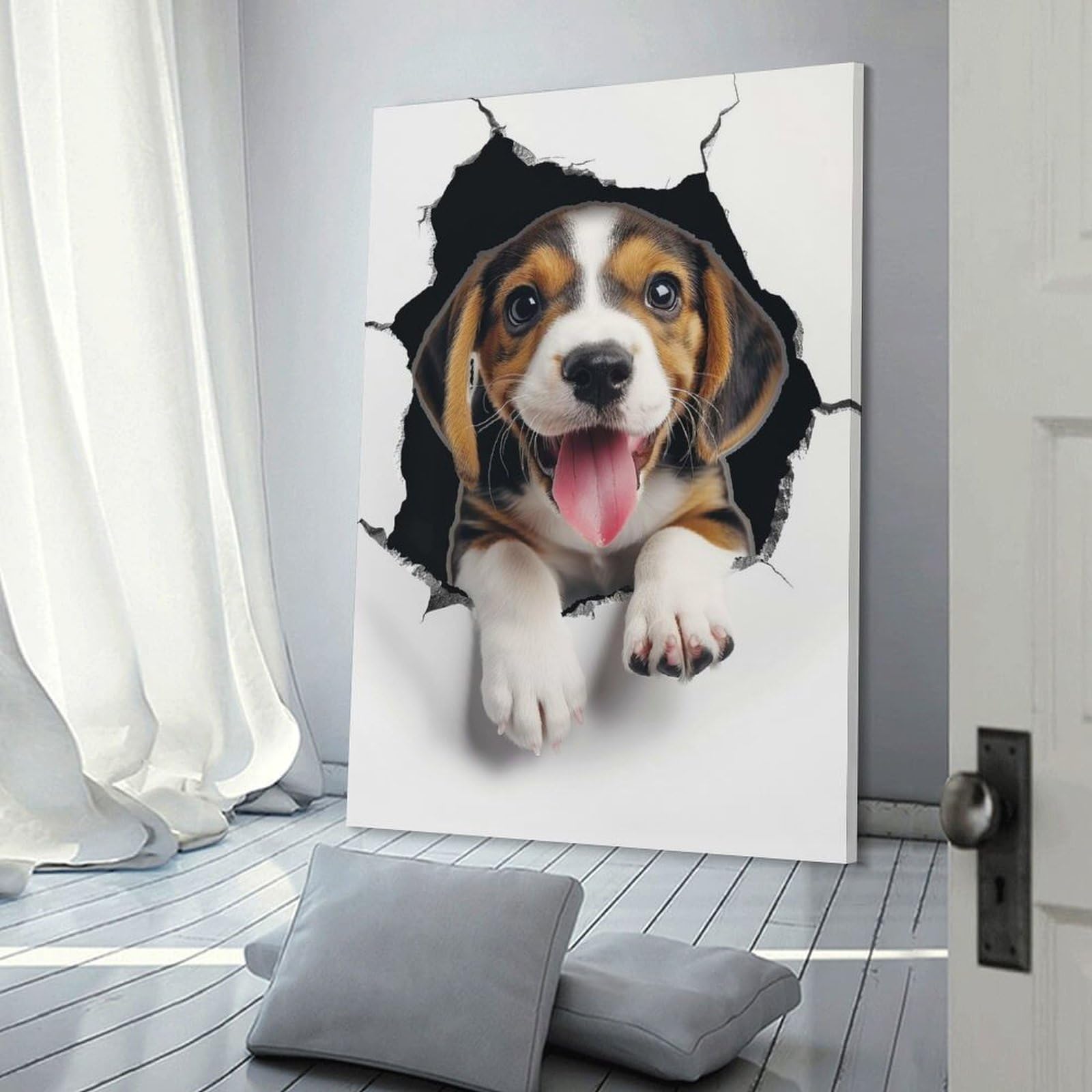Junmoney Beagle(2) Canvas Art Print 20x30inch(50x75cm), for Feature Walls in Flats Or Modern Rooms, Decorative Artwork with Flexible Styling