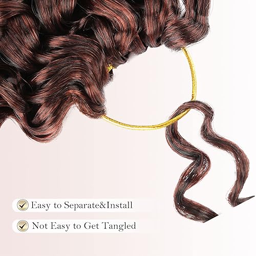 Miniatura 3 de 8 paquetes de extensiones de cabello rizado GoGo de 18 pulgadas para mujeres negras, ondulado con ganchillo, ondulado con ondas oceánicas,