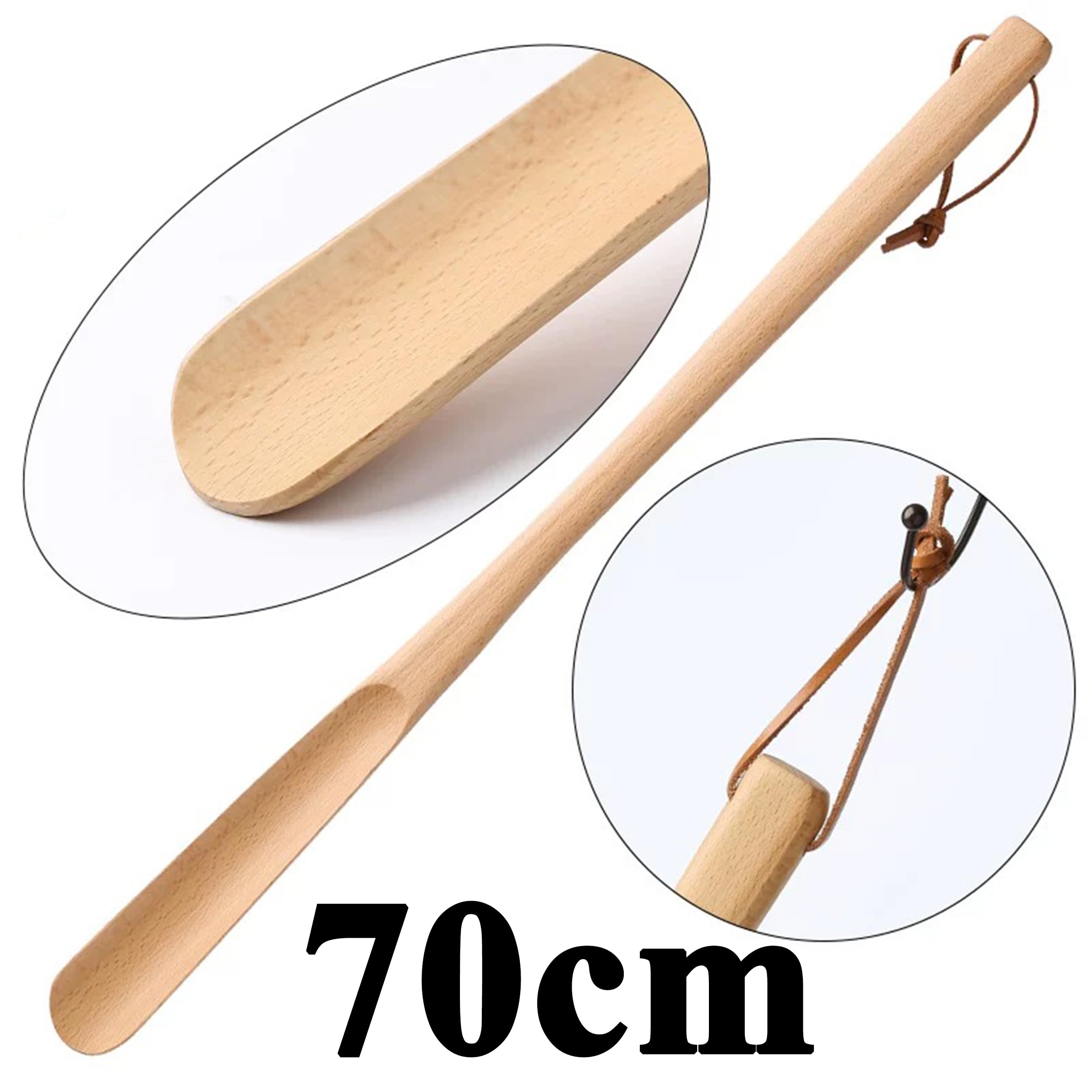 Łyżka do butów z drewna 70 cm – długa drewniana łyżka do butów do zawieszenia (łyżka do butów 70 cm)