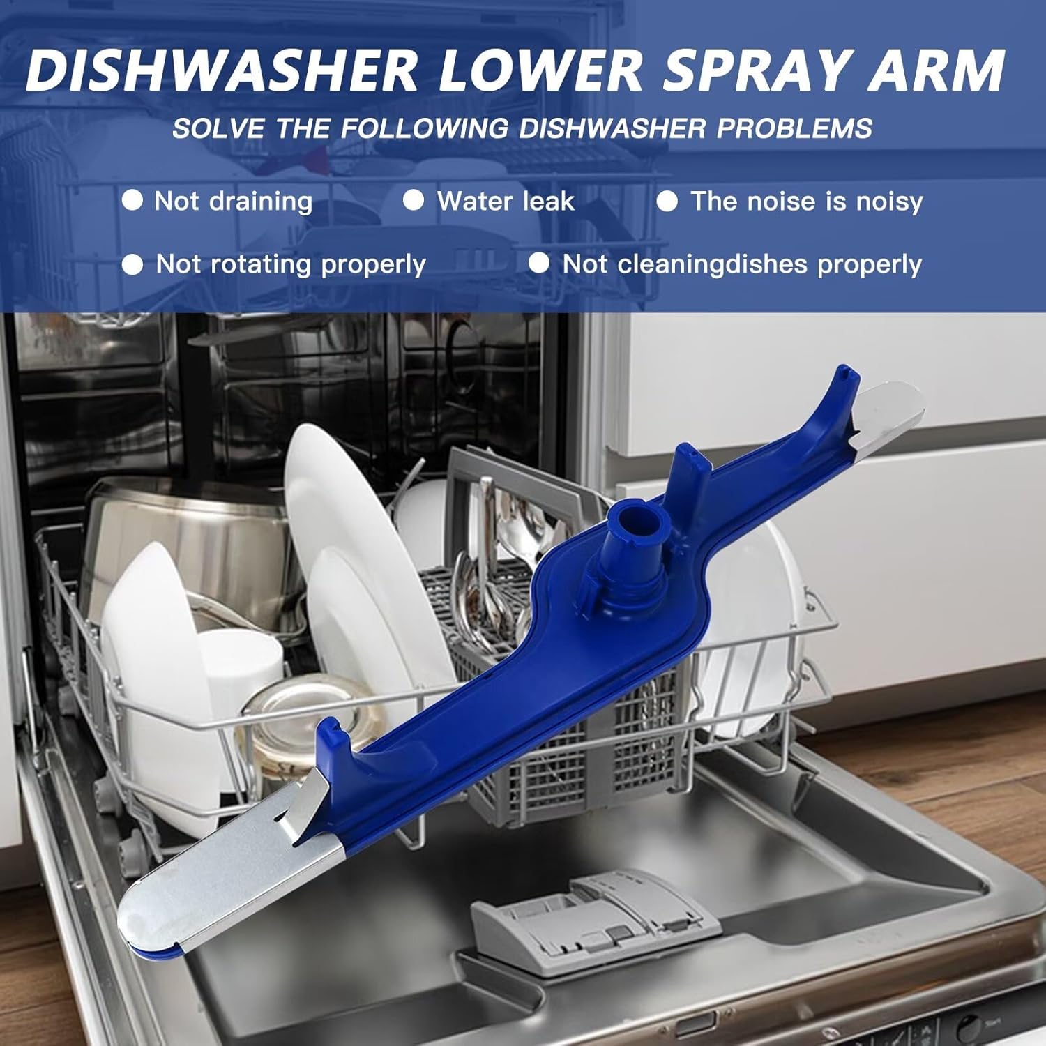New 5304517203 Dishwasher Lower Spray Arm Fit for Frigidaire FFCD2413UW1A FFCD2418US1A FFCD2413US2A FFCD2413US3A FFCD2413UB3A FFCD2418US2A, Replaces 1196170, 154250801, 154250901, 154281101, 154414101