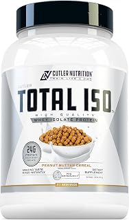 Total ISO Whey Isolate Protein Powder: Best Tasting Whey Protein Shake Featuring 100% Whey Protein Isolate, Perfect Post Workout Protein Powder Mix, Peanut Butter Cereal, 2 Pounds