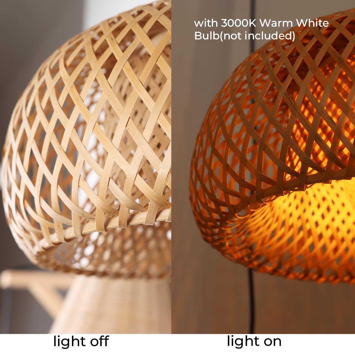 Alpinaluz Lámpara de Pie con Pantalla de Mimbre Natural Hecha a Mano – Estructura Negra y Madera, Base Ultrafina, Interruptor de Pie – Estilo Moderno Boho, Altura 157 cm, E27