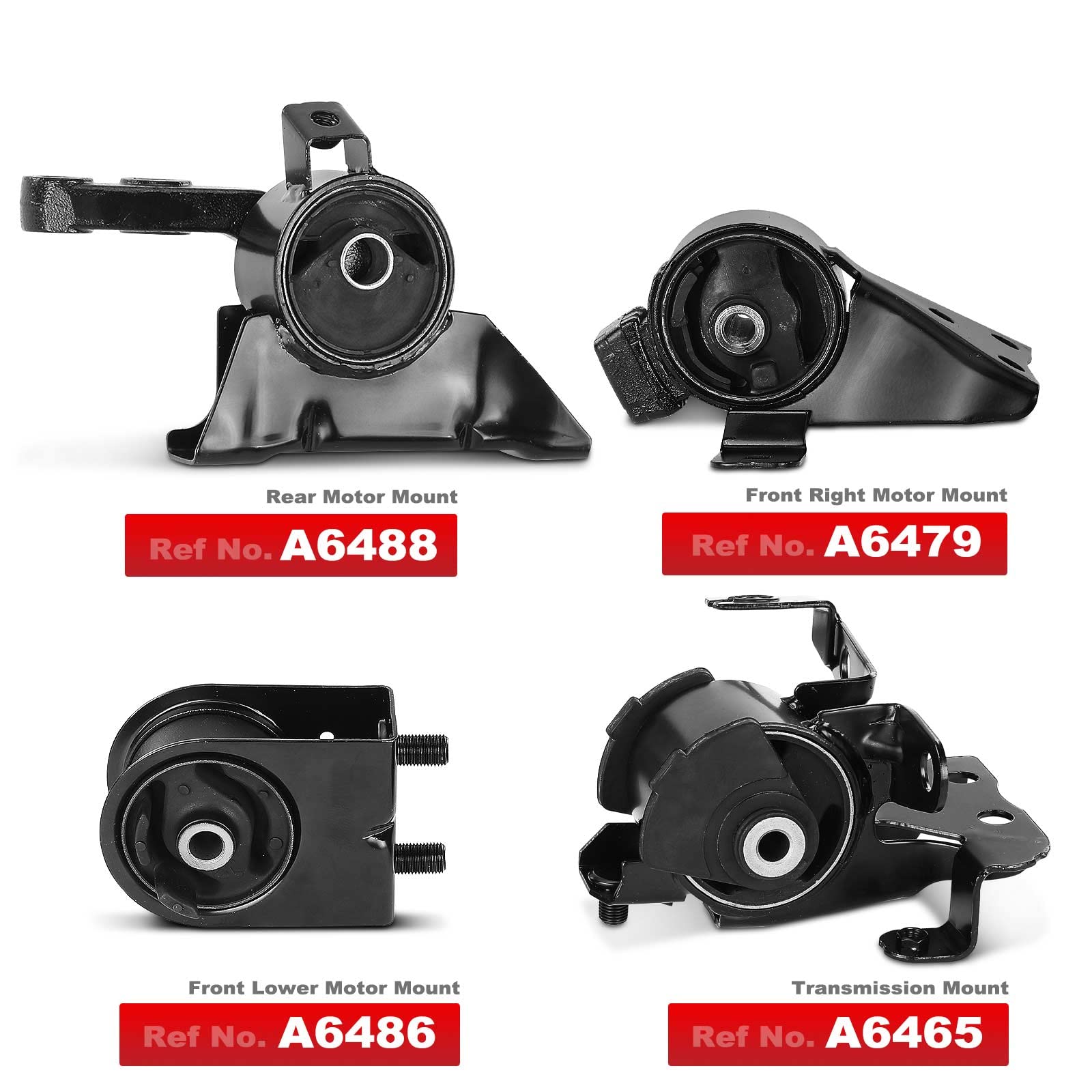 4-Piece Engine & Transmission Mount Set For 1999-2003 Mazda Protege (1.8L & 2.0L Manual)