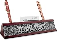 Vista 1 de Placa de identificación personalizada de caoba roja con tarjetero