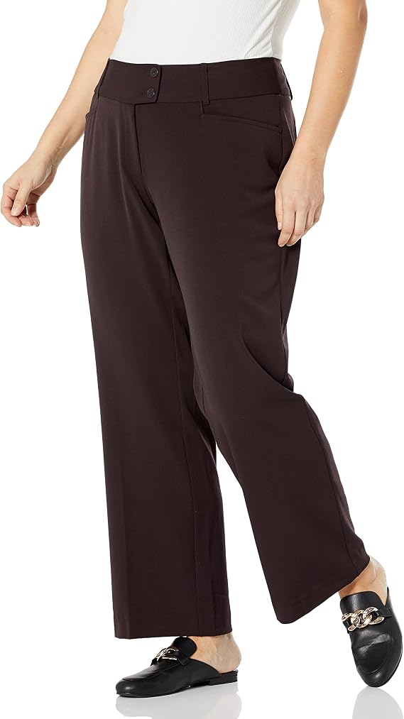 Curvy Fit Gabardine Bootcut Dress Pants 
