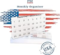 Vista 5 de 31 compartimentos, 1 por día, organizador de pastillas mensual de 4 semanas de Promed. Incluye bandeja y 8 compartimentos extraíbles. (Verde)