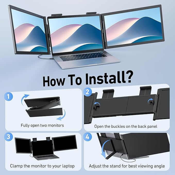 Monitor Extensor Triple 14 Pulgadas FHD IPS miniatura 7