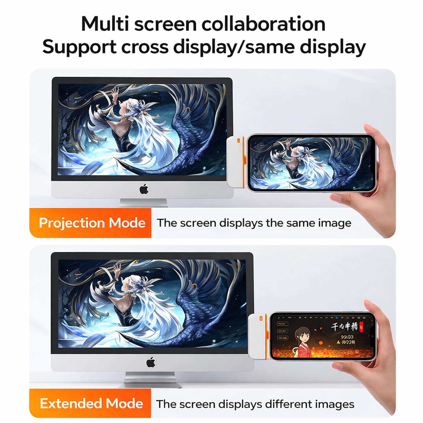 Elprico Trasmettitore e Ricevitore HDMI Wireless, Adattatore Display Wireless per Streaming 1080P 60Hz 5G per Smartphone Laptop Proiettori