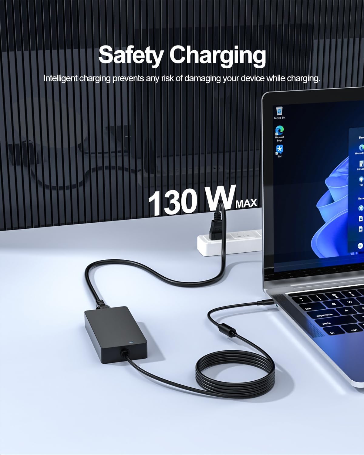 130W 100W USB C Charger Replacement for Dell Precision 3480 3580 P165G001 P165G002 P165G003 P127F001 Laptop Type C Power Supply Adapter Cord