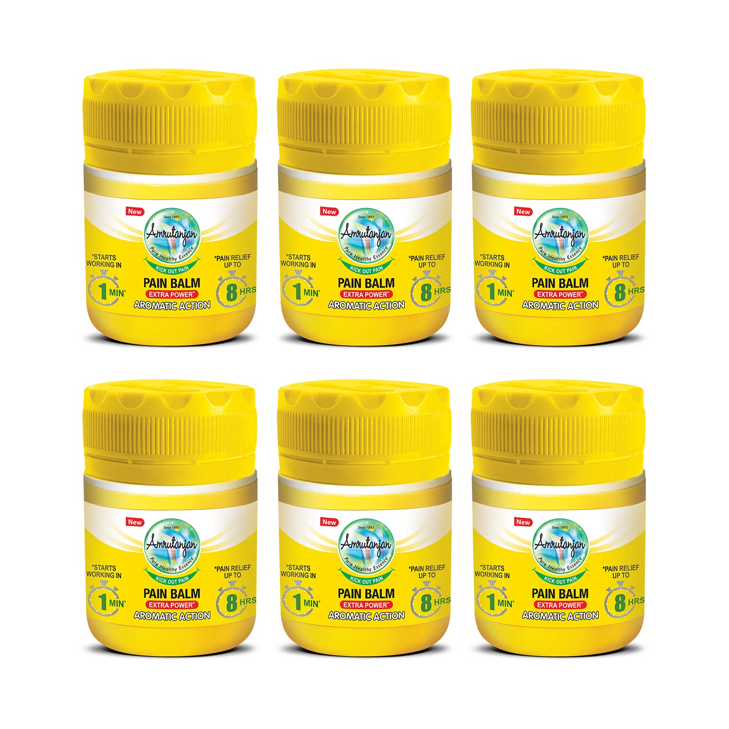 AMRUTANJAN PAIN BALM EXTRA POWER 8 ML - PACK OF 6