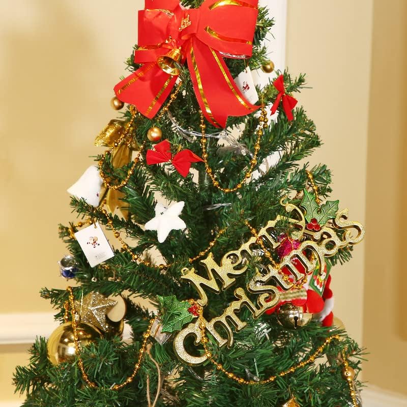 Miniatura 7 de Pangda Guirnalda de cuentas para árbol de Navidad de 49 pies para decoración de corona de Navidad, centro de mesa (rojo)