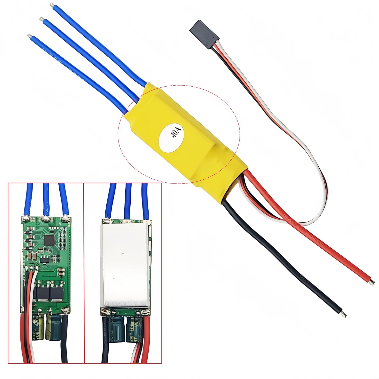 40A Brushless Motor Electronic Speed Controller + 3CH Digital Multi Servo Tester RC Speed Controller Checker ESC Consistency CCPM Master for RC Plane Helicopter