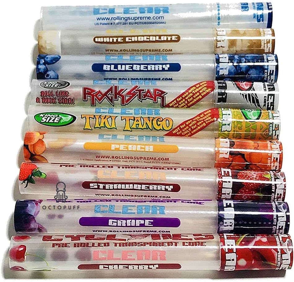 9 x Cyclones Clear Pre Rolled Transparent Cones in Various Flavour - Travelac Pack