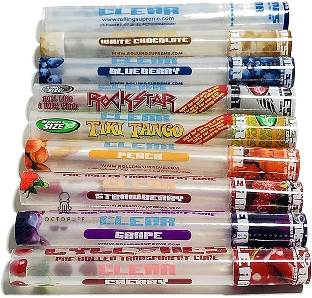 9 x Cyclones Clear Pre Rolled Transparent Cones in Various Flavour - Travelac Pack