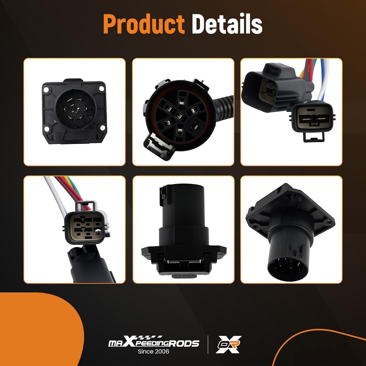 maXpeedingrods 7 Way RV Blade Trailer Wiring for Ford F-250 F-350 F-450 F-550 Super Duty F-650 2020-2024, Vehicle-Side Custom RV Blade 7-Pin Trailer Wiring Harness 56443