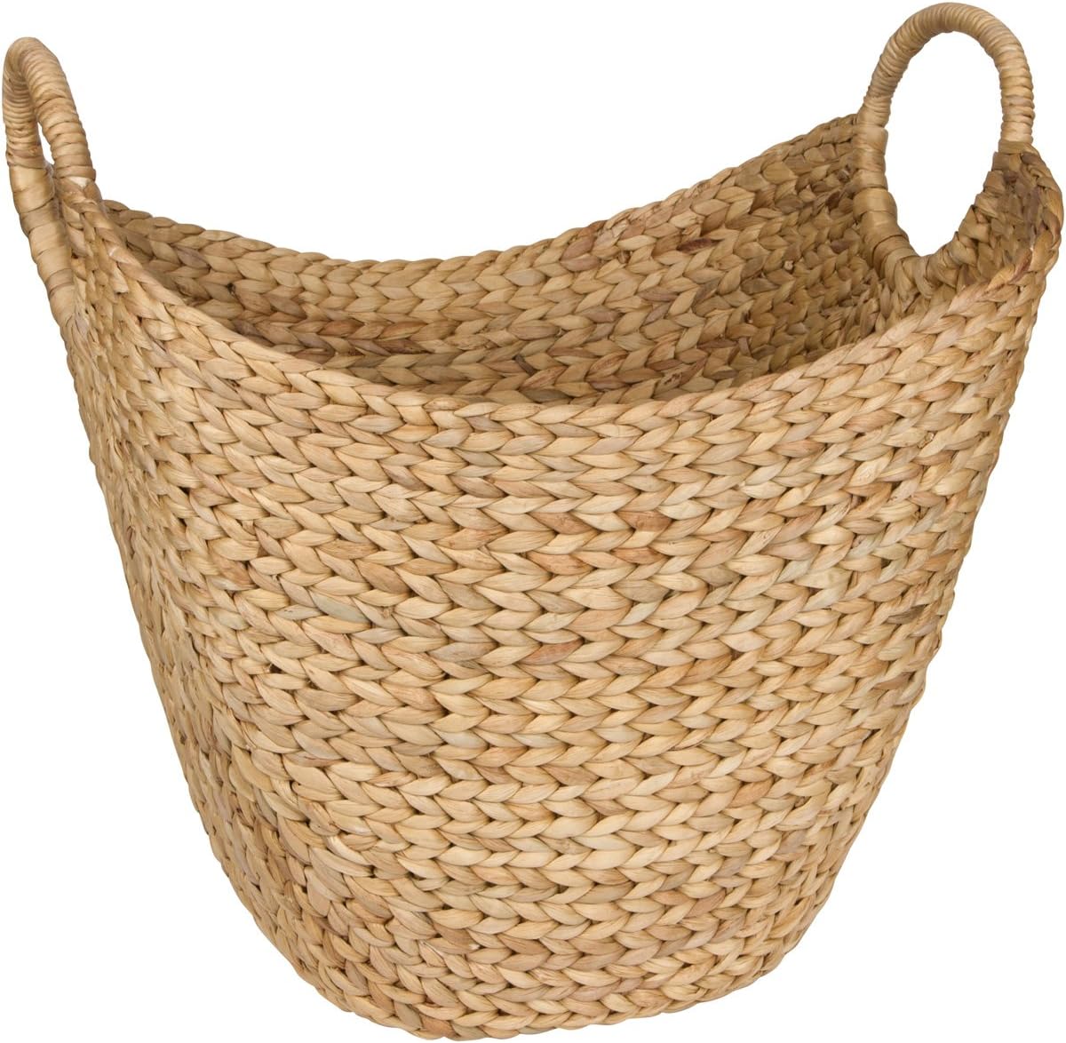 Yeegfeyv Seagrass Storage Basket, Large Rattan Wicker Basket with Handles, Brown