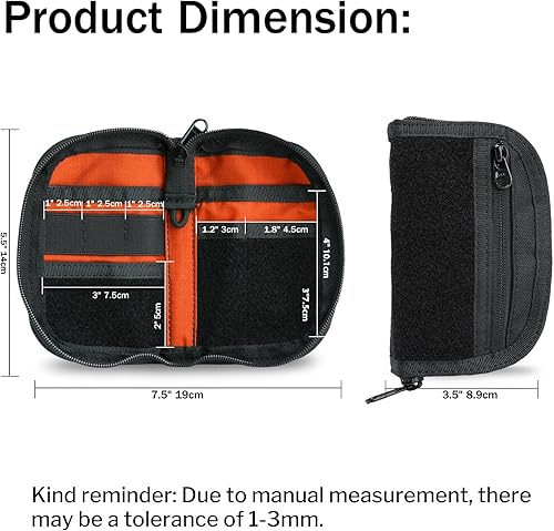 Miniatura 5 de VIPERADE VE21 EDC - Organizador de bolsillo pequeño con 9 compartimentos, bolsa de herramientas de bolsillo con panel de visualización de parches,