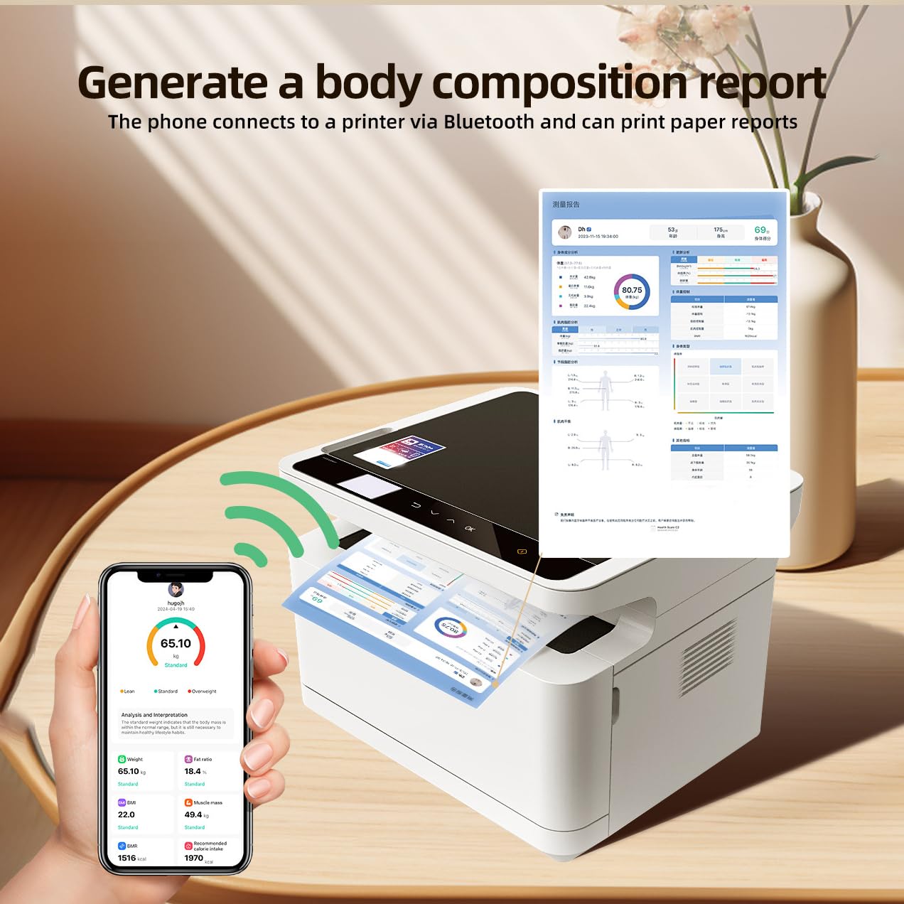 Bilancia digitale da bagno, analizzatore intelligente del grasso corporeo con 8 elettrodi, misurazione della composizione ricaricabile, indice BMR, alta precisione, ampio display