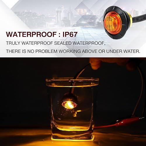 Miniatura 3 de TMH Paquete de 20 luces LED de advertencia de 34 pulgadas con soporte color ámbar Luces LED de advertencia para remolque de camión vehículo