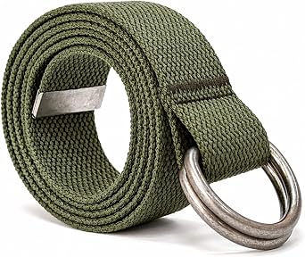 Classic Canvas Cloth Fabric Web Belt for Men Women - D-Ring Cut to Fit, 112" Wide 135cm