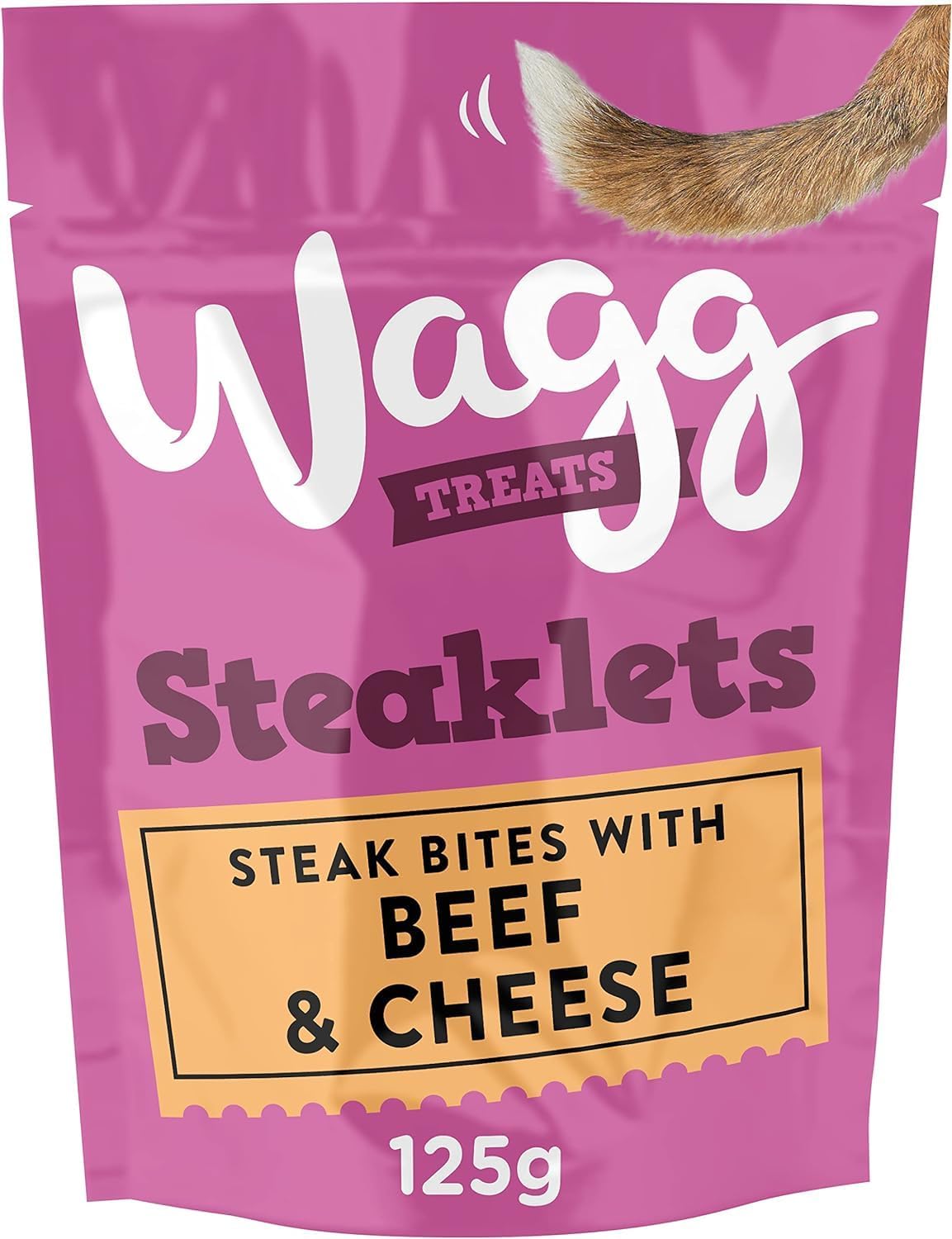 Wagg Steaklets Steak Bites Beef & Cheese Dog Treats 125g (Pack of 7) - Oven Baked
