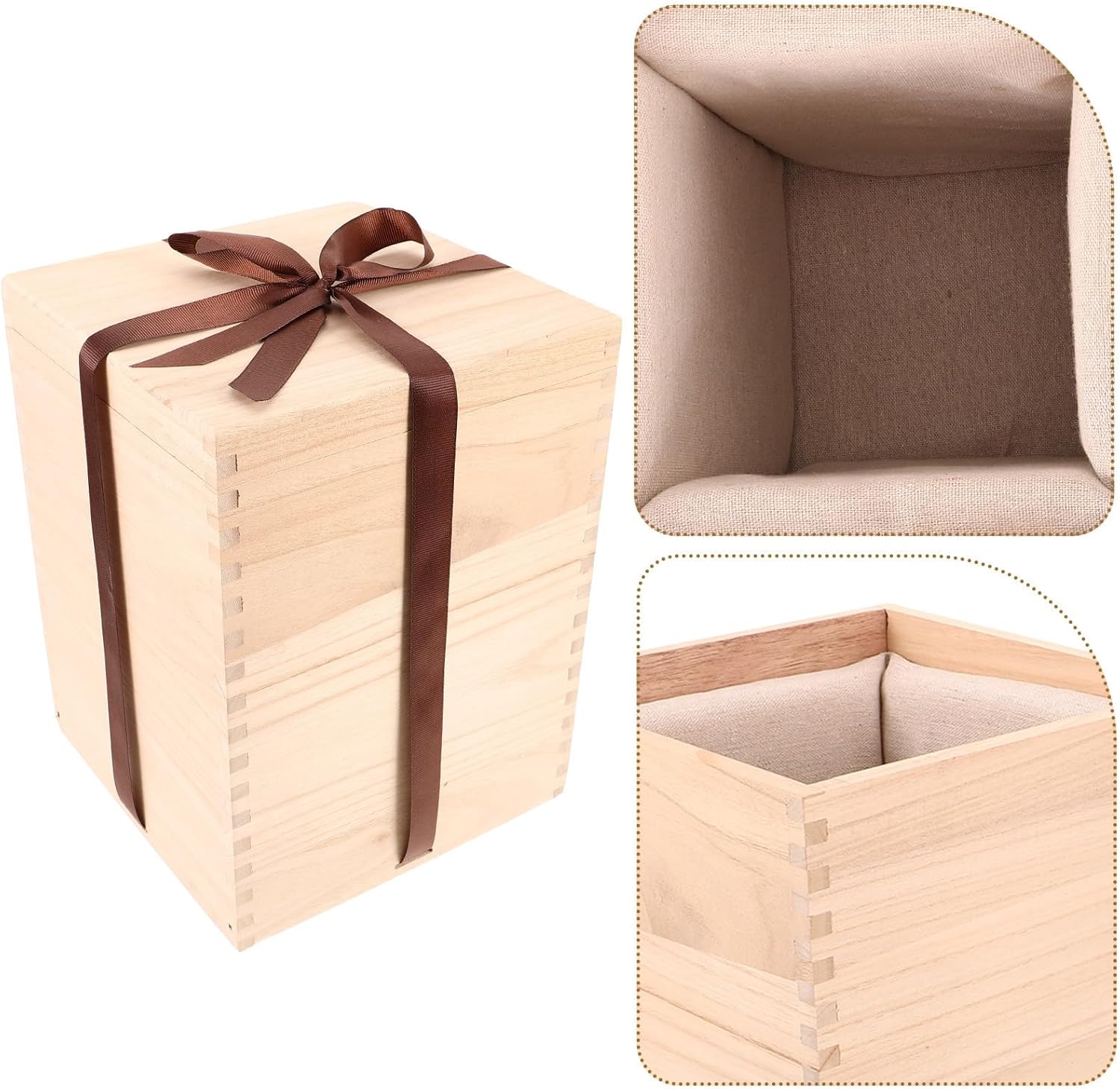 Homoyoyo Wooden Teacup Storage Box with Lid 1pcs Handcrafted Ceramic Cup Organizer Decorative Keepsake Case for Home and Wedding Packaging