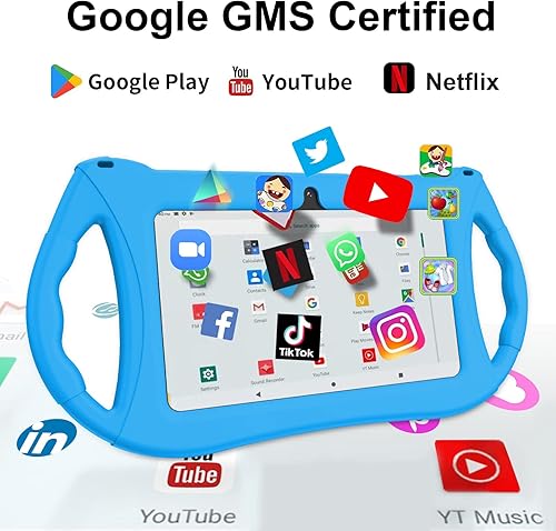 Miniatura 3 de RliyOliy Tableta para niños, tableta de 7 pulgadas para niños, tableta Android 12, 3 GB de RAM, 32 GB de ROM, tableta para niños pequeños con