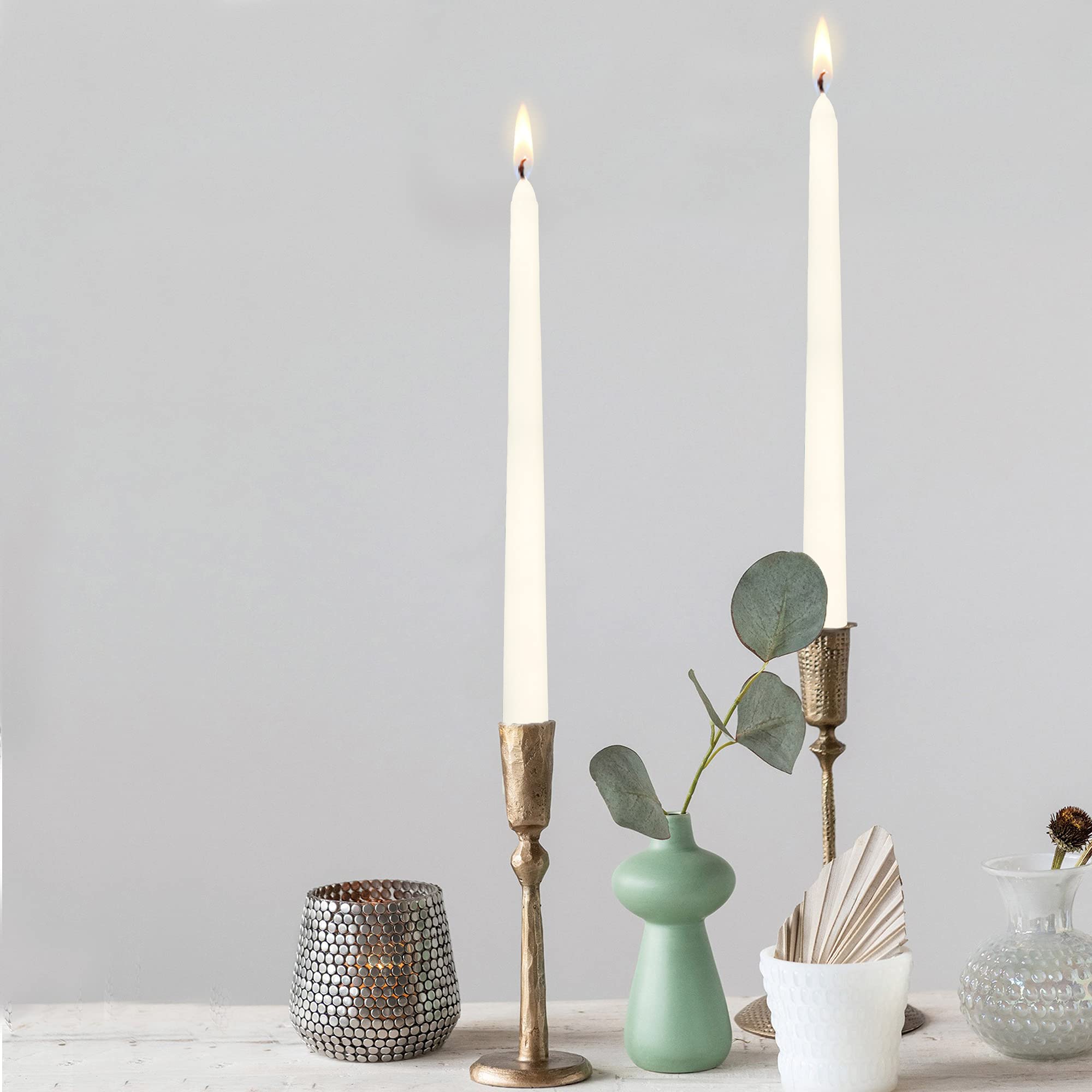 Simply Soson 12 inch Ivory Taper Candles 30 Pack | Ivory Candlesticks | Candle Sticks Bulk | Tapered Candles | Dripless Taper Candles | Long Candles Tall Candlesticks | Dinner Candles | Candles Sticks