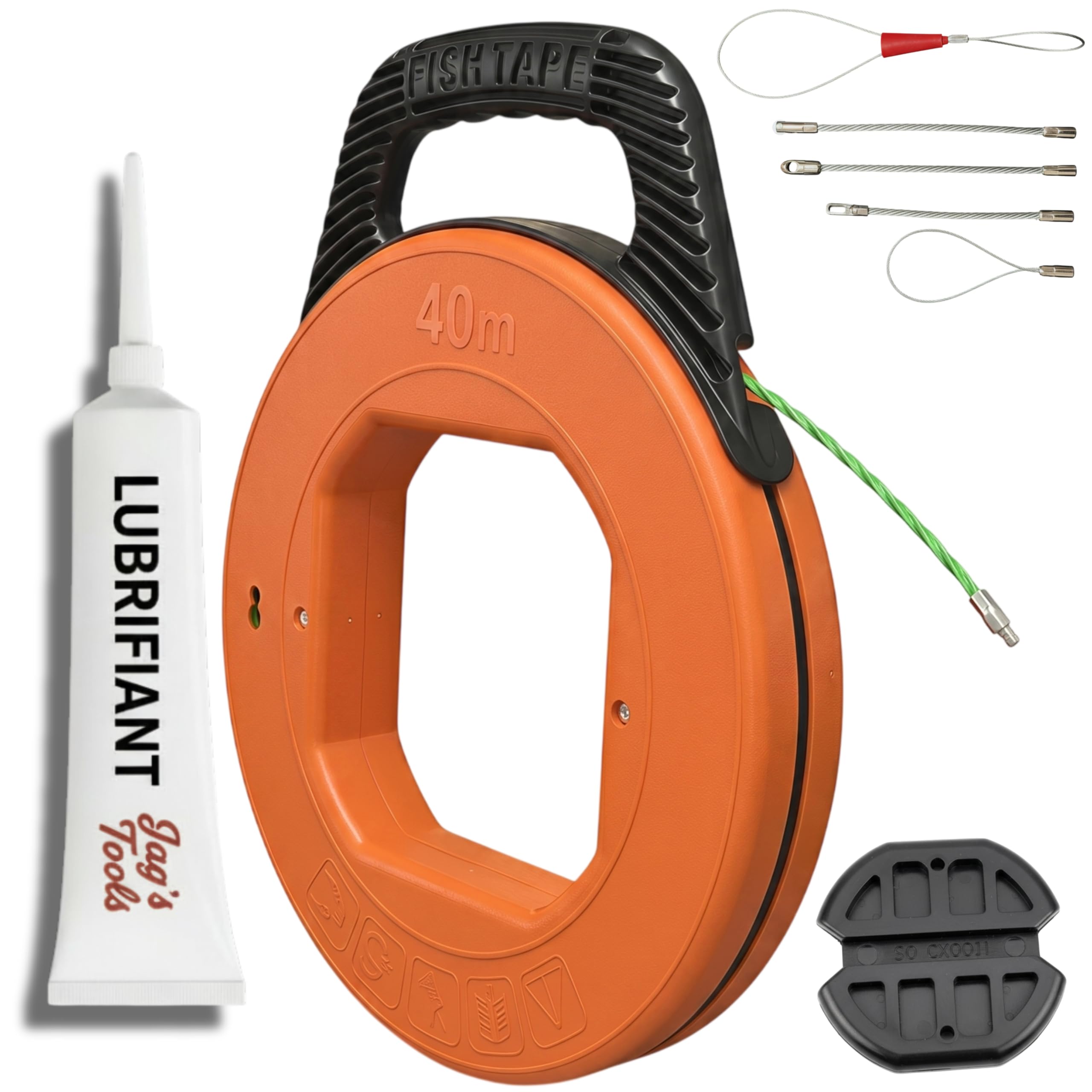 Aiguille Électricien 40m contre Blocage Gaine : Tire Fils Électrique avec Lubrifiant