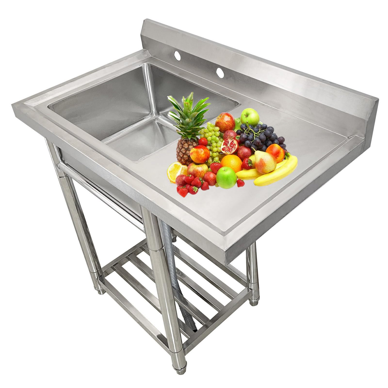 Évier de cuisine lavabo de préparation et lavage avec établi de salle de bain