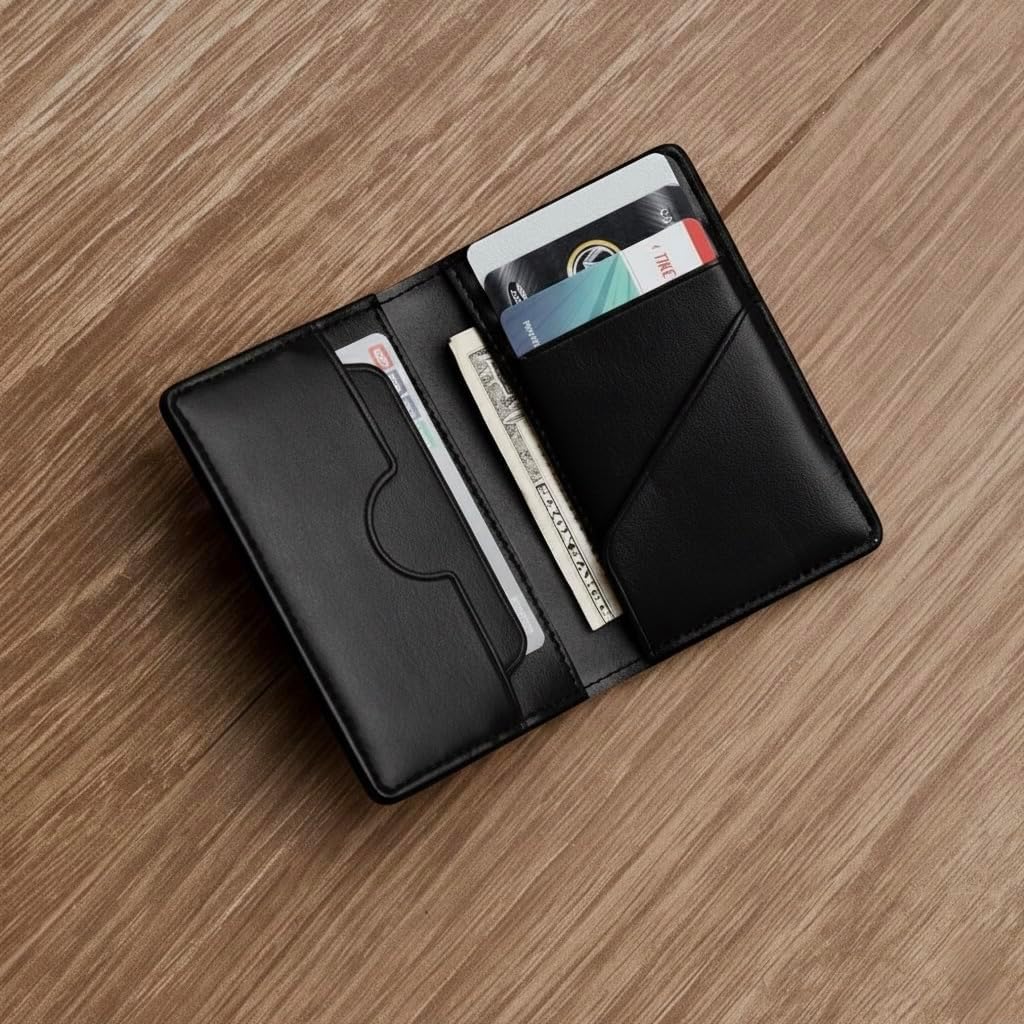 Karar Slim Leather Wallet for Men – Minimalist Bifold Wallet Card Holder, Pure Genuine Leather Front Pocket Wallet for Cards & Cash, Thin Everyday Carry Organizer - Image 5